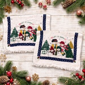 Gail Sudah Company Christmas Snowman Hand Towels Set of 2 – Let It Snow